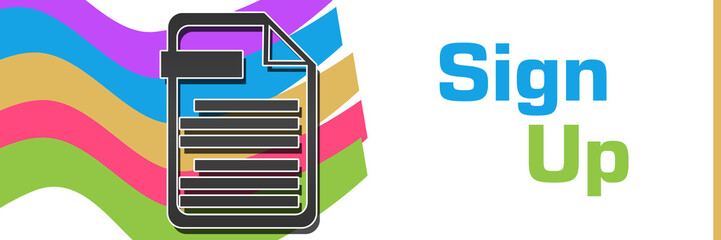 Sign Up Colorful Waves Horizontal 