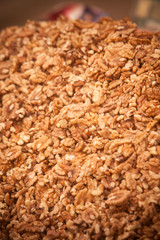 Pile of peeled walnuts