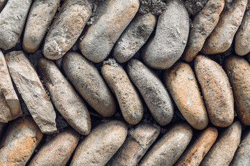 Fototapeta na wymiar Full Frame Shot Of Pebble Wall in Lishui,Zhejiang province,China.
