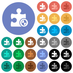 Plugin protection round flat multi colored icons