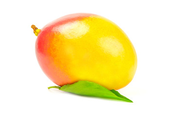 Red mango on a white background. Clipping path