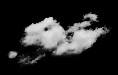 white cloud isolated on black background