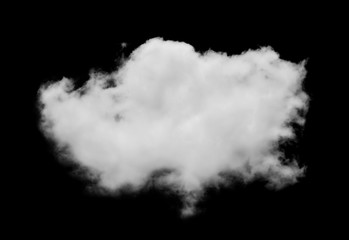 white cloud isolated on black background