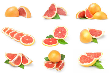 Group of grapefruit on a white background