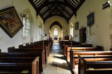 Fototapeta na wymiar The inside of the church at Lulworth in England. 