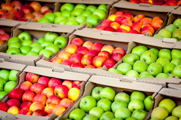 Fototapeta na wymiar apples background. Apples at the market