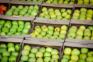 apples background. Apples at the market