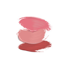 Lipstick smears on white background