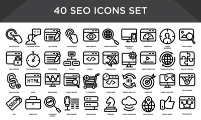 Seo icons set vector