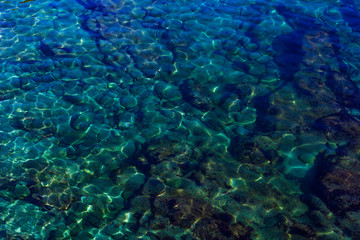 Fototapeta na wymiar Water ocean background. Blue Water Texture Pattern