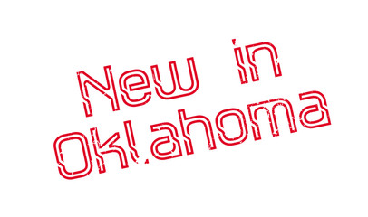 New In Oklahoma rubber stamp. Grunge design with dust scratches. Effects can be easily removed for a clean, crisp look. Color is easily changed.