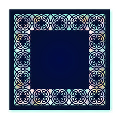 Vector template for laser cutting. Can be used as invitation, envelope, greeting card. Paper craft silhouette. Openwork square frame