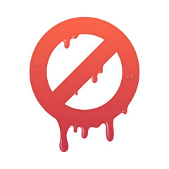 Melting stop icon. Not allowed info symbol illustration
