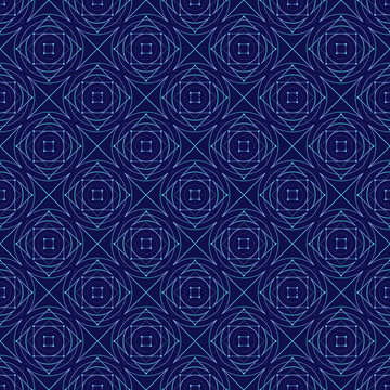 blue abstract geometry vector seamless pattern