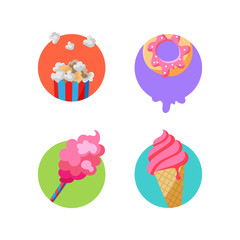 Street food stickers. Vector badges for pack decoration - 142447514