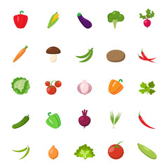 Flat vegetables set