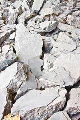 Demolished concrete structure in a construction site