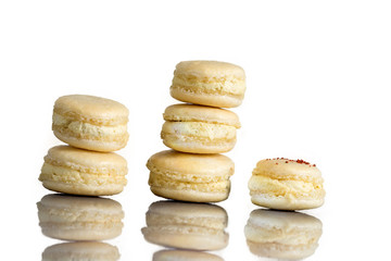 Fototapeta na wymiar French cheese macaroons with safron on the top