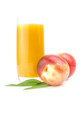 Beautiful ripe peaches isolated on a white background cutout