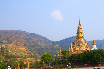  Big Pagoda at Wat phasornkaew Temple,A view of Beautiful temple. Located in Phetchabun province northern of Thailand .