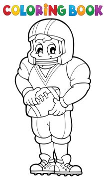 Coloring book American football player