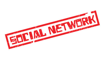 Social Network rubber stamp. Grunge design with dust scratches. Effects can be easily removed for a clean, crisp look. Color is easily changed.