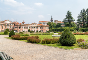 Gardens of Estense Palace (Palazzo Estense), is one of the most popular place of Varese, Lombardy, Italy.