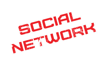 Social Network rubber stamp. Grunge design with dust scratches. Effects can be easily removed for a clean, crisp look. Color is easily changed.