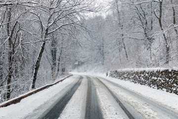 Winter road scenic