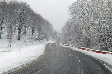 Winter road scenic