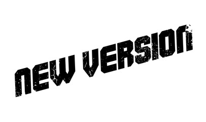 New Version rubber stamp. Grunge design with dust scratches. Effects can be easily removed for a clean, crisp look. Color is easily changed.
