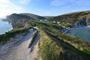 Lulworth cove near the village of West Lulworth in Dorset, Southern England
