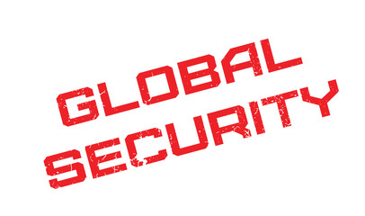 Global Security rubber stamp. Grunge design with dust scratches. Effects can be easily removed for a clean, crisp look. Color is easily changed.