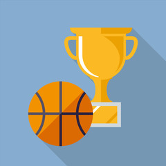 Flat Design Basketball Cup Icon