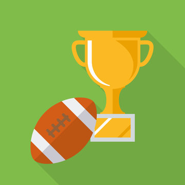 Flat Design American Football Cup Icon