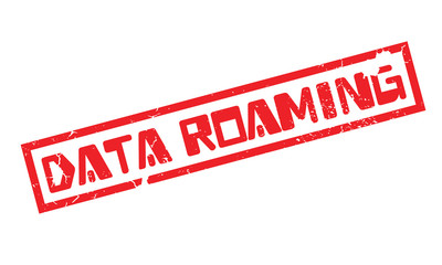Data Roaming rubber stamp. Grunge design with dust scratches. Effects can be easily removed for a clean, crisp look. Color is easily changed.