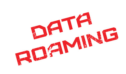 Data Roaming rubber stamp. Grunge design with dust scratches. Effects can be easily removed for a clean, crisp look. Color is easily changed.
