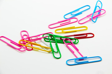 Collection of colorful paper clips