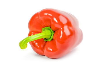 Juicy sweet pepper on a white