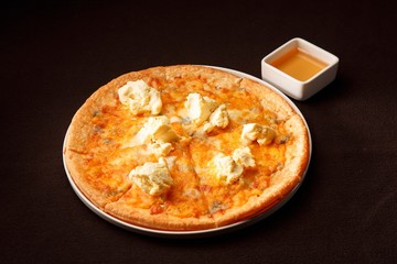 Gorgonzola pizza on table