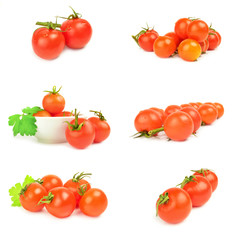 Group of tomatoes cherry on a isolated white background