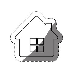 figure house with window and chimney, vector illustration design
