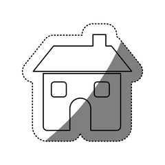 figure house with window and chimney, vector illustration design