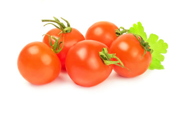 Tomato cherry isolated on a white cutout