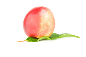 Isolated peaches on a white background. Clipping path