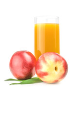 Ripe peaches on a white background. Clipping path