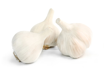Fresh garlic isolated on white background cutout