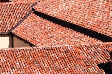 Handmade red roof tiles 