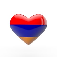 Armenia heart flag. 3D rendering
