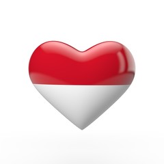 Indonesia heart flag. 3D rendering